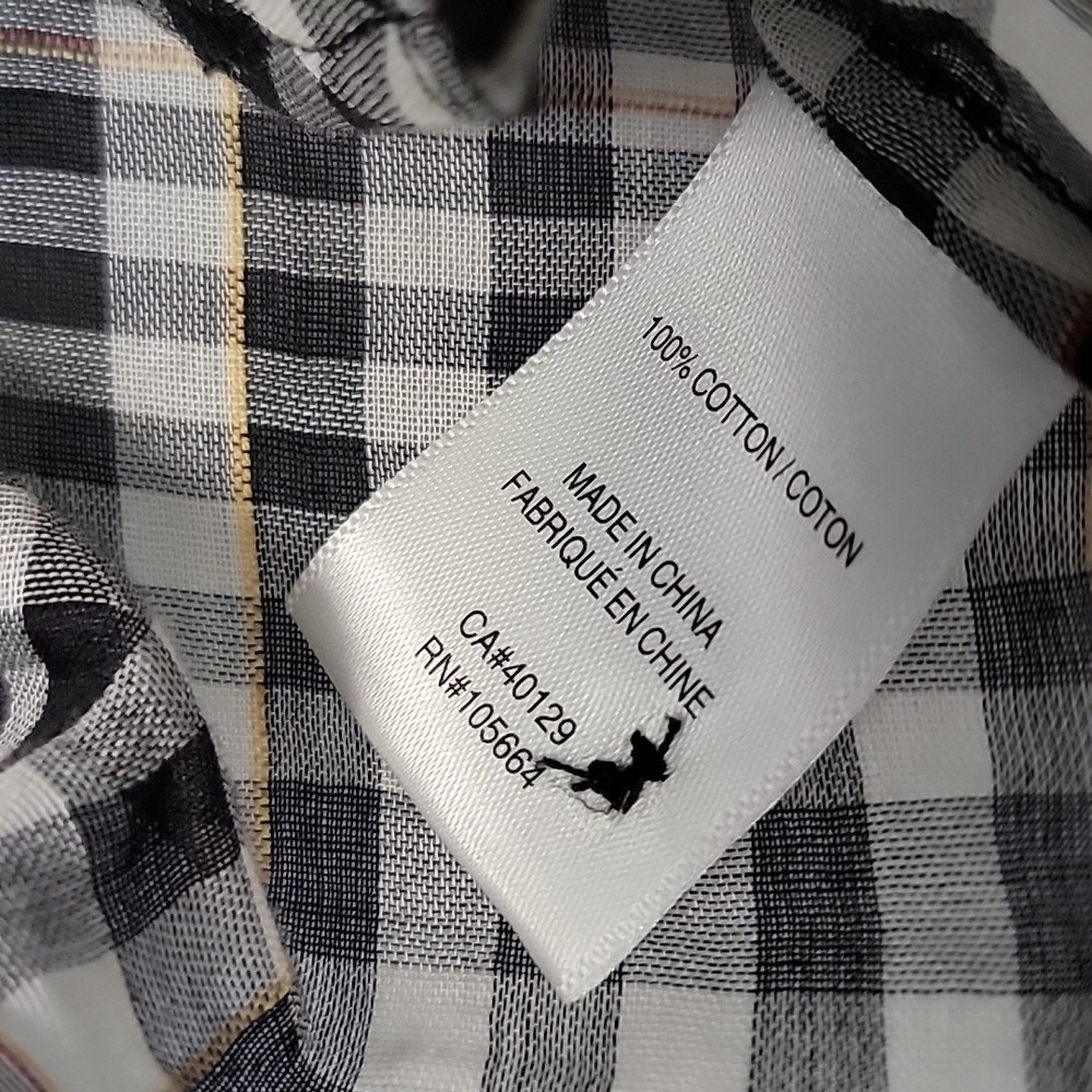 L.A.M.B. Ruched Plaid Button Front Roll Tab Blouse Shirt Pockets Womens Size 12 - Picture 12 of 13